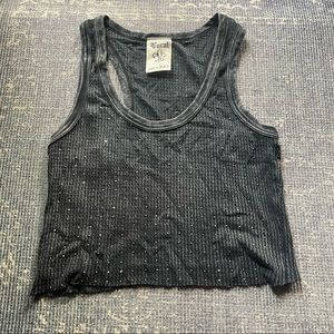 Grey studded tank top